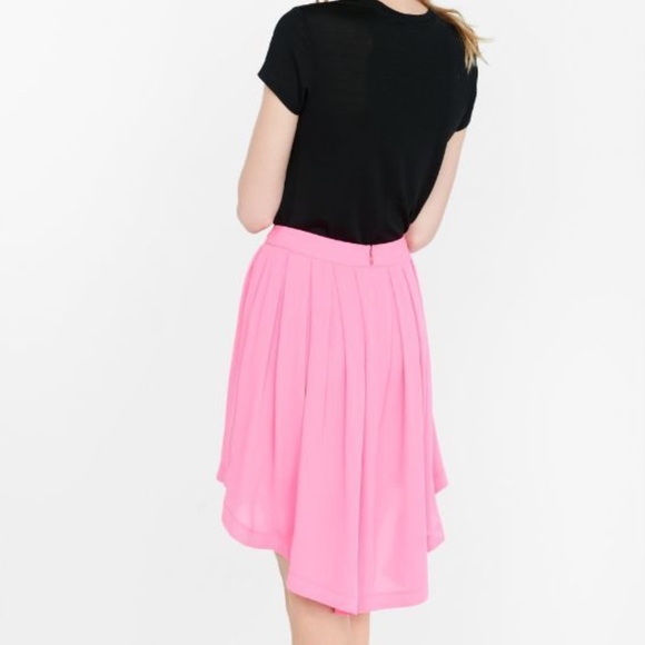 EXPRESS Bubble Gum Pink Fully Lined Bright Fluro Pink Hi Lo Skirt ⭐ - Picture 6 of 8
